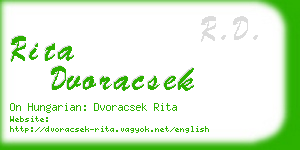 rita dvoracsek business card